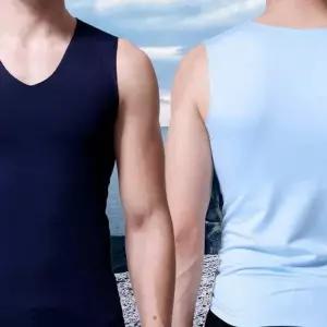 브이넥 남성 쿨나시 심리스 여름 런닝 민소매 쿨티셔츠