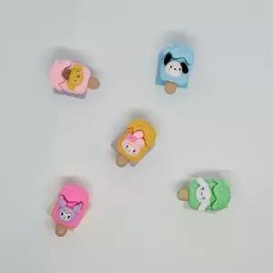 ( )C29 캐릭터 아이스크림 하드바 여름 귀여운 키캡 딸깍이 키보드 LED 키링 클릭커 ASMR