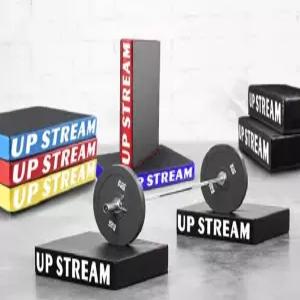 바벨 매트 체육관 쌍---30cm 흡수 충격 수준 노란색과 데드리프트 검은색 방음 스펀지