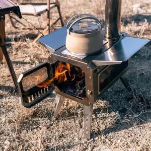 (선택 스텐대형화목난로 실버)스텐 대형 화목난로 투명 캠핑 불멍 장작 나무 화로대 혼캠핑 야외 우드스토