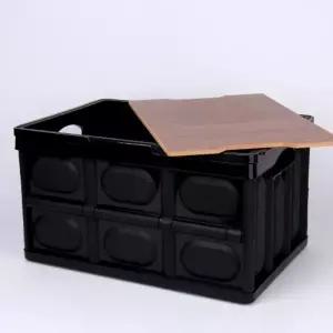 ( )캠핑 손잡이 테이블 폴딩박스 블랙 55L 캠핑박스 차정리함