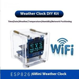 DIY 디지털 시계 키트 ESP8266 미니 소형 날씨 WIFI 납땜 연습 전자 다기능 기상 관측소