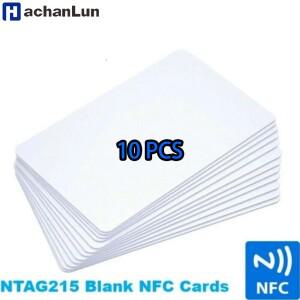 10피스 NTAG215 빈 NFC 카드 PVC 태그 NFC215 13.56Mhz TaGM호환o 방수 RFID 휴대폰 504 바이트