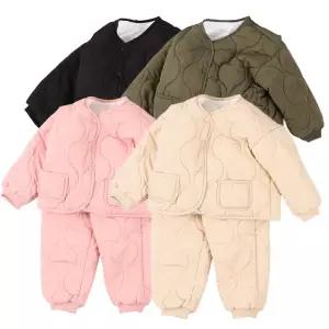 겨울 코디 똑딱이 유아동 자켓 상하세트 퀄팅 깔깔이 구성 바지 누빔