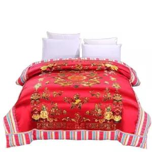 황실 패턴 비단 색동이불 전통 담요 침구 실크 원단