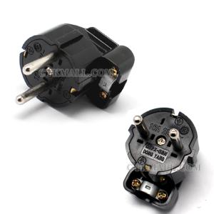 블랙 220V 접지 노출형 ㄱ자 플러그 콘센트 전기코드 교체