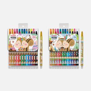 모나미 모니주 샤프식 색연필 24색 미술준비물 컬러펜