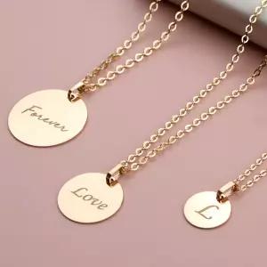 나인주얼리 14k 금 각인 코인 펜던트 14mm 무료각인