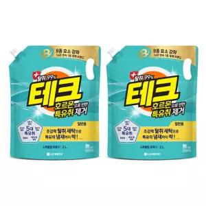 테크 호르몬 특유취제거 액체세제 일반 리필, 2L, 2개