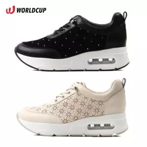 월드컵 여성 키높이 에어슬립온 7cm 통굽 메쉬 스니커즈 편한 키높이 쿠션 운동화 아델