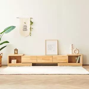 이노센트 안토 고무나무 원목 2400 확장형 거실장 TV선반 모음 i101929