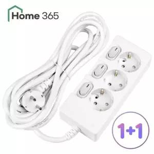 [Home365]1+1 홈365 국산 개별 스위치 멀티탭 3구 7m / 16A 멀티콘센트