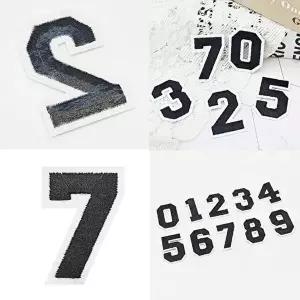 숫자와펜 의류 리폼 수선 자수 번호 패치 스티커-WBBBFB2