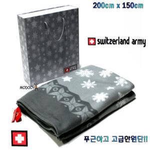 스위칠랜드아미 무릎담요-(L)-100x140(그레이) 리퍼상품 다용도담요