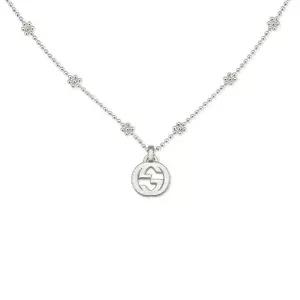 구찌 YBB479221001(479221 J8400 8106)인터로킹 G 실버 목걸이 남녀공용