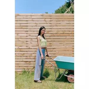 [롯데백화점]랩 칼 구제워싱 와이드 데님팬츠(AQ2DP460)