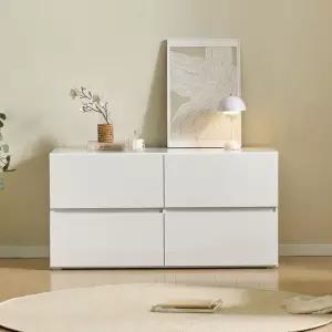 블록 E0 광폭 2단 와이드 LPM 서랍장 1200 화이트 착불