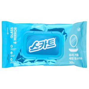스카트 유리거울 세정티슈 30매 4개