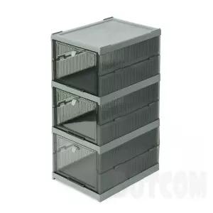 씨엠닷컴 3단 투명 신발정리함 그린 안전화보관함 신발보관함 신발장수납장 슈즈렉