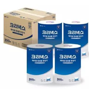 크리넥스 에어셀 점보롤 화장지 45386 스탠다드 300M 4롤X4팩 총16롤