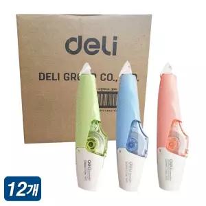 델리 71461 수정테이프 1갑 12개 마카롱 파스텔 화이트