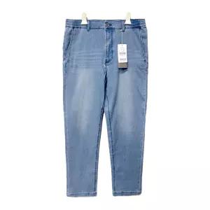 코오롱 시리즈 남성 배기 밴딩 스트링 데님 팬츠 인디고 코튼 폴리 혼방