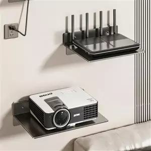 멀티 공유기 벽 선반 거실 무타공 벽걸이 선반 수납 스틸