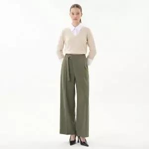 [케네스레이디](신세계 사우스시티)[BYLYNN] 벨티드 핀턱 랩 슬랙스 EWSLPC0400