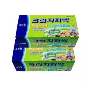크린 이중지퍼백 25cm x 30cm(대) 80매 x 2개