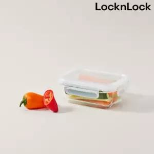 락앤락 밀페용기 유리용기 반찬통 스테커블 글라스 전자레인지가능 직사각 370ml