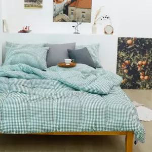 국산 체크 차렵이불 먼지없는 이불 겨울 간절기 봄가을 침대고정패드 침구 이불 세트 SS Q