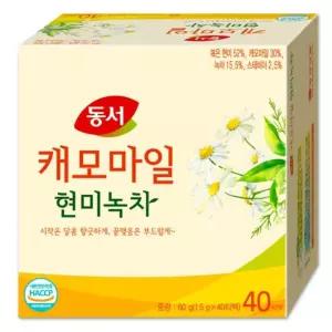 (40T) 동서 캐모마일 현미 녹차/카모마일/허브티/가정용/케모마일차/간식차/대접용/캐모마일티/캐모마일차