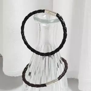 [하프클럽/]클래식한남자가죽팔찌 캐주얼한 레더꼬임팔찌