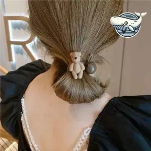 [하프클럽/]아기자기 곰돌이 헤어끈 귀여운 방울 장식 애착