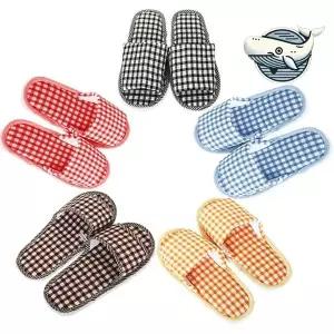 [하프클럽/]체크 패턴 거실화 실내 슬리퍼 편안한 홈웨어