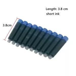 10pc 잉크 카트리지 펜 리필 색상 2.6mm 숏 만년필 잉크 지 사무실 학교 용품 펜
