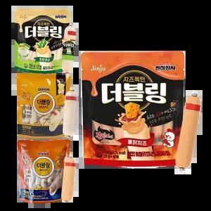 진주햄 천하장사 더블링 불닭치즈 소시지 400g + 250g 3종(콰트로,뿌링,청양마요) 4개세트