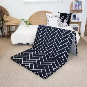 엔젤홈스 3단 격자블랙 접이식 매트리스 바닥 싱글 손님용 기숙사 고시원 군용 자취 간이 접는 매트릭스