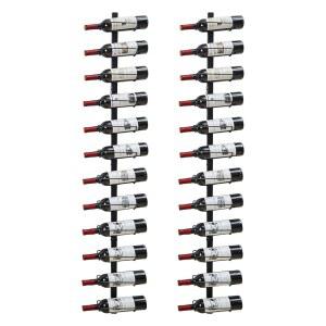 24개의 와인 병을 담을 수 있는 12개의 병벽 랙 2팩, DIY 분리형 벽걸이 랙, 하나 또는 네 개로 사용되는 보관 정리함, 주방, 식당, 바, 저장고용 디스플레이 홀더