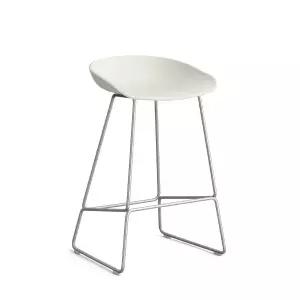 [HAY](대구신세계)헤이 HAY About a Stool AAS38 Low Melange Cream-Stainless Steel Felt Glider 어바...