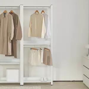 [모던하우스(가구)] 스탠다드 드레스룸 W800 2단행거형 완제품 화이트 CF21SET065