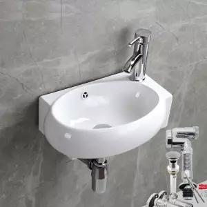 HDL002+부속4종 미니세면대 소형세면기 원형