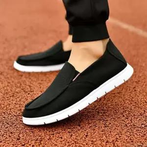남성 무지 슬립온 데일리 캐주얼 베이직 남성 슬립온 캔버스 스니커즈 캐주얼화 데일리화 대학생 가벼운
