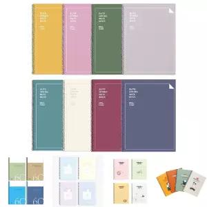 엘리트 스프링 유선노트 8set/세트/셋트/학생/선물/학습/준비물/필기/노트/줄노트/연습장/공책/중학생