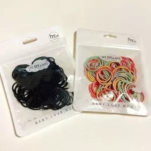 [하프클럽/]100입 대용량 고탄력 칼라 머리끈 머리고무줄 헤어끈