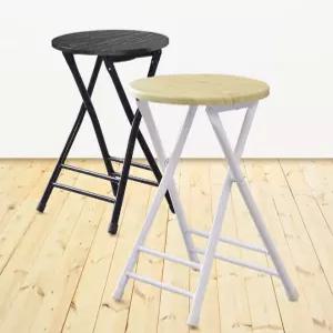 접이식 폴딩 원형 의자 카페 원형 동그란 나무의자 철제 프레임