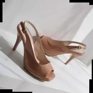 에나멜 토오픈 가보시 얇은굽 스트랩 슬링백힐Y
