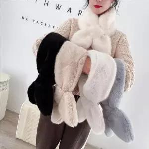 ELS-012 머플러 쁘띠퍼 인조퍼 면스카프 봄스카프 쁘띠목도리 울실크스카프