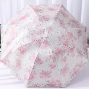 고급 자수 레이스 할머니 양산 여성용 양우산