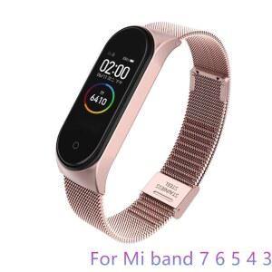 미밴드8스트랩 미 밴드 7 6 4 5 용 손목 금속 팔찌 나사 없는 스테인리스 스틸 스트랩